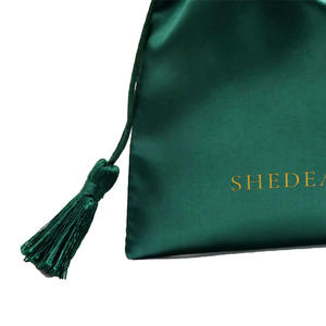 Saten çanta üretim özel Logo saten çift katmanlı püskül yüksek kalite peruk çanta - Product Image 6