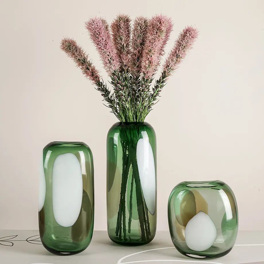 Diamond Star tavolo decorativo in cristallo personalizzato vaso in vetro verde per la decorazione domestica decorazione fiori d'arte matrimonio