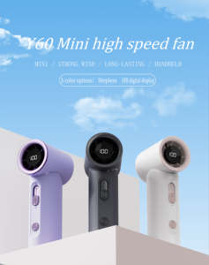 簡単操作夏シンプル風強風高速ファンLEDライトY60ミニポータブルデスクトップカラフルなハンドヘルドファン - Product Image 3