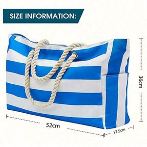 Customized Logo Reusable Portable Summer <b>Large</b> Capacity Waterproof Cotton Canvas <b>Beach</b> Tote <b>Bag</b> With Zipper - Product Image 6