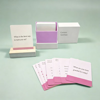 Cartes de conversation personnalisées pour couples avec support en bois, jeu de cartes de questions sur les relations imprimées dans un coffret cadeau