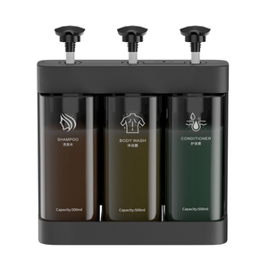 Dispensador de Jabón y Champú Triple ABS Ecológico para Montar <span class=keywords><strong>en</strong></span> la Pared con Botella Recargable para Hoteles - Product Image 2