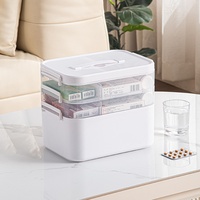 Boîte de rangement portable en plastique pour médicaments, trousse de premiers soins vide pour la maison et les voyages