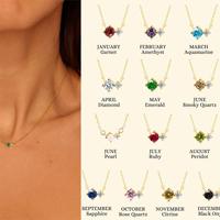 Joyería minimalista con piedra de nacimiento, collar con colgante de piedra de nacimiento chapado en oro de 18 quilates, Gargantilla de circón de acero inoxidable sin deslustre