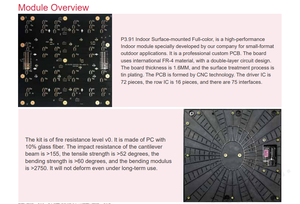 โมดูล LED สำหรับภายในอาคาร P3.91 SMD ขนาด 250x250 มม. พร้อมป้ายดิจิตอล 3840Hz ความสว่าง 800cd รับประกัน 2 ปี - Product Image 5