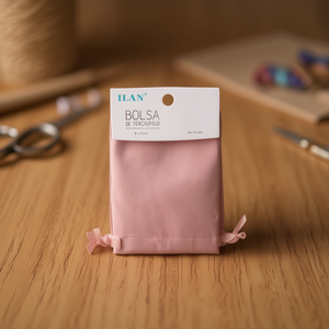 Borsa in Velluto Ilan 9x12 Cm Rosa 2 Pezzi con Nastro in Raso - Product Image 2