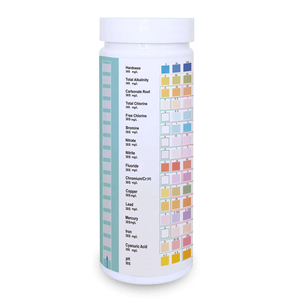 Kit <span class=keywords><strong>de</strong></span> test <span class=keywords><strong>de</strong></span> <span class=keywords><strong>l</strong></span>'<span class=keywords><strong>eau</strong></span> potable 100 bandelettes 16-en-1 - Utilisation domestique <span class=keywords><strong>Eau</strong></span> <span class=keywords><strong>du</strong></span> <span class=keywords><strong>robinet</strong></span>/<span class=keywords><strong>de</strong></span> puits (Plomb Chlore) OEM 99,9% <span class=keywords><strong>de</strong></span> précision Certifié CE ISO 13485 - Product Image 5