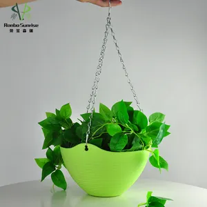 Hanging Baskets Planters Ronbo Sunrise Factory Price Plastic Colorful Outdoor Home Garden Round Basket Hanging Planter Pots