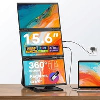Moniteur portable OEM/ODM Full HD avec panneau IPS, extension d'écran 4 moniteurs, 15,6 pouces, triple USB-C, compatible usage professionnel