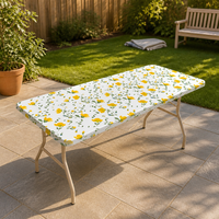 Nappe en PEVA à imprimé floral jaune, bord élastique, ajustée, extensible, imperméable, jetable, pour Pâques, baby shower