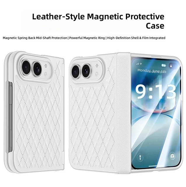 Wholesale Vegan Leather Phone Case for iPhone 18 Duo Magnetic Hinge Protection Anti Scratch Fit iPhone 18 Ultra