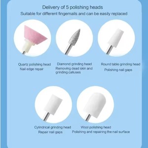 Cordless Electric <b>Nail</b> Drill Machine Rechargeable <b>Nail</b> File Milling Cutter for Manicure Pedicure Remover Sander - Product Image 6
