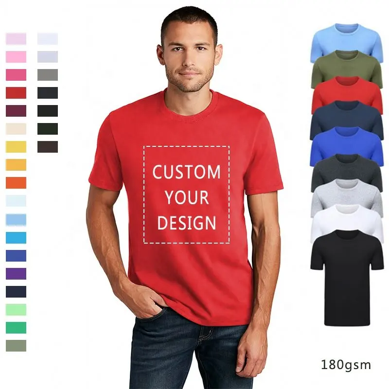 Bester Preis Custom Design T-Shirt mit Logo-Druck Großhandel Unisex-Druck benutzer definierte Logo 100% Baumwolle 180 Gramm leere T-Shirt