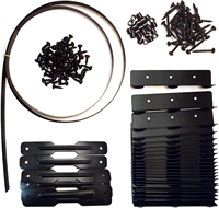 Kit de quincaillerie pour obturateur de support de persiennes, revêtement en poudre cuite Supports en acier noir Système de protection solaire