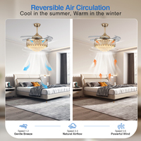 Ventilateur de plafond invisible haute performance de 42 pouces, moteur super silencieux, lumière douce non éblouissante, solution idéale pour la décoration et le refroidissement