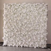 3D Rose Fleur Panneau Mural Décoration de Mariage 8X8 Floral Mur Toile de Fond Fleur Vase Toile de Fond Enrouler Blanc Soie Roses Fleur Mur