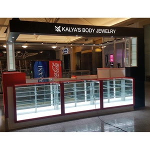 YOUYUAN Mall Jewelry Showcase Free Standing Glass Display Cabinet Fashion Jewelry Shopping Mall Showcase Kiosk