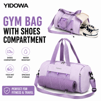 Sac de sport pour femme avec compartiment à chaussures, sac de voyage imperméable pour le fitness