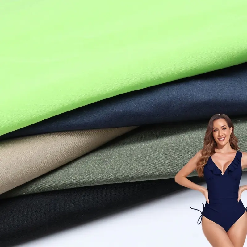 Tessuto 82% nylon 18% spandex, tessuto per pantaloni da yoga elasticizzato sportivo in lycra brillante da 180g