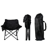 Chaise de camping pliable portable à dossier bas en métal et tissu avec poche latérale pour l'extérieur, la plage et la pêche – Vente en gros