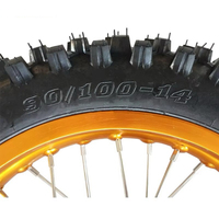 Kit de Llantas y Neumáticos AXZ de 17 y 14 Pulgadas con Ruedas de Tambor Negras para Motocicletas de Cross y Trail, Accesorio de Repuesto Resistente