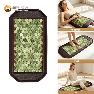 Coussin chauffant massant Jiwan Lejia en pierre <span class=keywords><strong>de</strong></span> jade et tourmaline 100 % naturelle, à ions négatifs, pour soulager les douleurs abdominales, dorsales et lombaires - Product Image 3