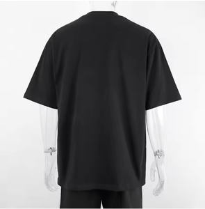 T-shirt Homme Oversize à Manches Courtes Col Rond Couleur Unie en Jersey Spandex/Coton Ample Respirant 230g Logo Personnalisé - Product Image 4