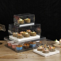 Boîtes à cupcakes transparentes XJH et emballages pour gâteaux et biscuits avec fenêtre, supports pour muffins et dragées, contenants à desserts