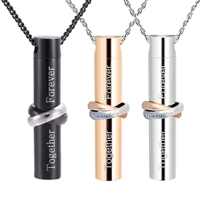 Collane di urna cilindrica per ceneri in acciaio inossidabile infinito insieme ciondolo amore gioielli cremazione ricordo commemorativo - Product Image 1