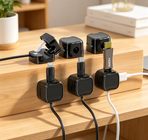 Organizadores de Cables Ajustables, Sujetadores de Cables Magnéticos de Plástico con Adhesivo Fuerte para Escritorio - Product Image 1