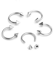 Lots assortis de bijoux de corps en acier inoxydable et zircon, pour piercings barbell, nombril, lèvre, nez, oreille, langue, sourcil, téton, vente en gros