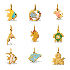 Colgantes Temáticos de Animales Marinos de Aleación de Zinc, Accesorios de Joyería DIY, Dijes Unisex para Regalo: Concha, Estrella de Mar, Delfín, Pez, Tortuga, Cangrejo - Product Image 5