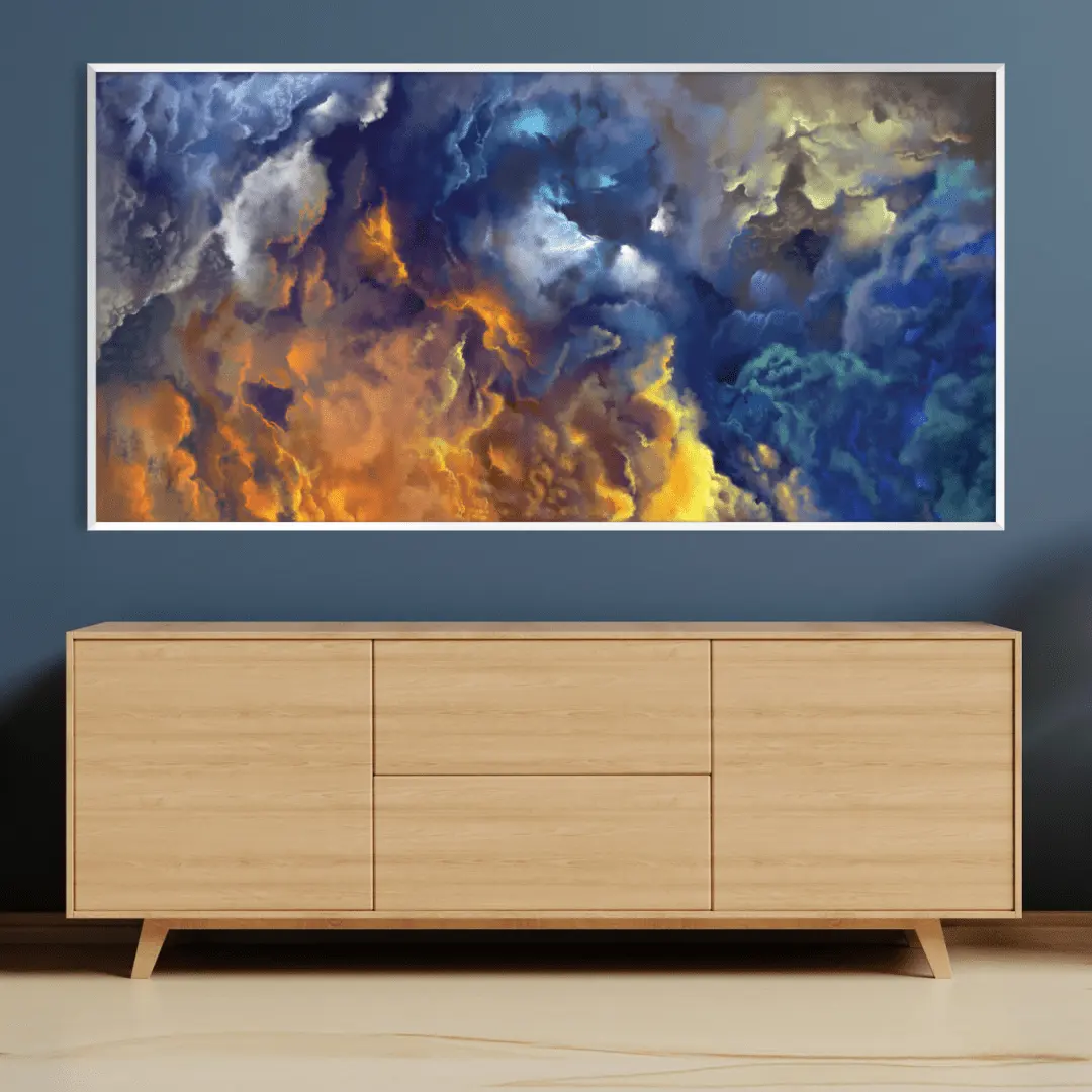 Hot Selling Made Nordic Living Room Decoration Colorful Custom Abstract Oil Painting Wood Picture Frame Home Decor Luxury