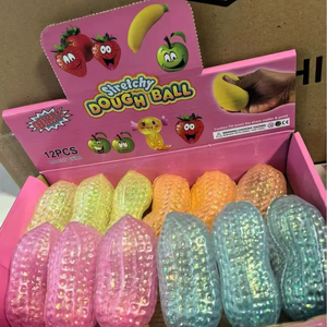 ชุดของเล่นบีบยืดหยุ่นรูปทรงลูกบอล 12 ชิ้น สีรุ้ง พร้อมเนื้อสัมผัสกลิตเตอร์ สำหรับการเล่นเสริมประสาทสัมผัส บรรเทาความเครียด และเป็นของขวัญ - Product Image 1