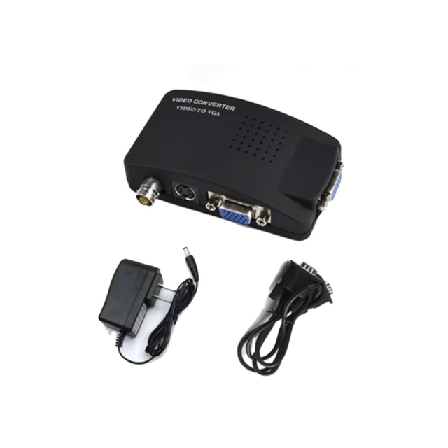 Good VGA BNC S-VIDEO Out Adapter BNC to VGA Converter Composite Digital Switch Box Box WITH DC CABLE VGA to Video Converter
