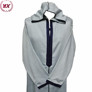 Robe de luxe à capuche en tissu brillant pour hommes, robe caftan style musulman - Product Image 2
