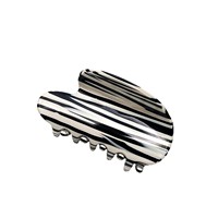 Pince à cheveux en acétate pour femmes Kinling Korean Advanced Sense Elegant Black White Stripe Zebra Pattern Half-Tie