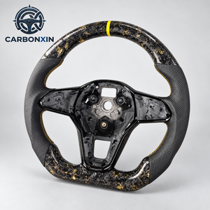 Volant sport en fibre de carbone avec LED, 3 branches, 40 mm, en cuir, pour VW Audi Golf GTI Mk8/Mk8.5/JETTA Passat B8 - Product Image 5