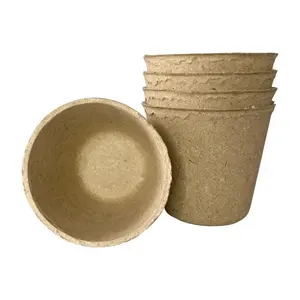 custom size biodegradable flower pot recycle good material low price made in China flower seed container suppliers paper pulp