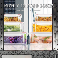 Boîtes alimentaires avec couvercles hermétiques, boîtes en plastique transparentes, compatibles micro-ondes et congélateur, idéales pour les légumes, les fruits et les aliments secs