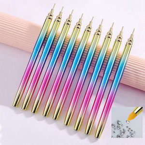 Crayon de cire rétractable double extrémité blanc et rose, outil de prélèvement de strass, stylo de prélèvement double face pour la peinture diamant et le nail art - Product Image 5