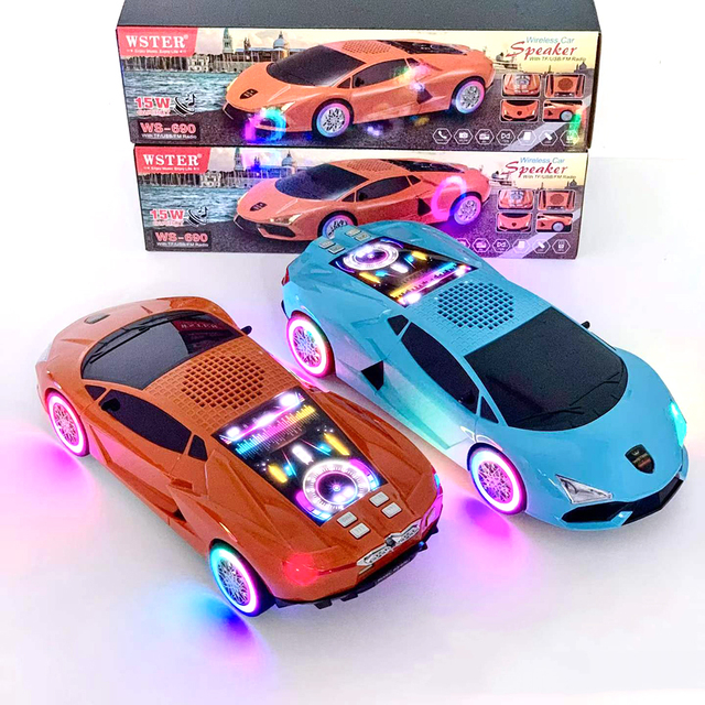 WS-690 New Arrival Wster Portable Wireless BT Speaker Stereo Woofer Super Bass Creative Music RGB Light Speaker FM Radio/TF/USB