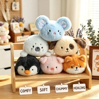 Coussin en peluche animal mignon de 16 cm, doux et rembourré, pingouin, cochon, chien, pour la décoration de la maison, du canapé, cadeau pour enfants, coussin de bureau, vente en gros