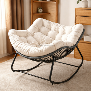 Factory Hot <strong>Sale</strong> Oversized Modern Design Indoor/Outdoor <strong>Rocking</strong> <strong>Chair</strong> Sturdy Comfy Rocker Recliner Large Lounging <strong>Chair</strong> Beige - Product Image 6