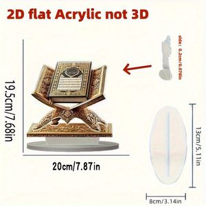 <span class=keywords><strong>Coran</strong></span> décoratif en acrylique doré sur socle, art islamique moderne pour <span class=keywords><strong>salon</strong></span> ou bureau, tendance maison européenne, Ramadan Kareem - Product Image 4