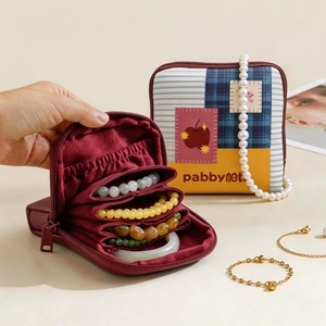 Support OEM Portable Travel <b>Jewelry</b> Pouch Soft Closure Multiple Pockets Protect <b>Organize</b> for Bracelet Rings Earring - Product Image 5