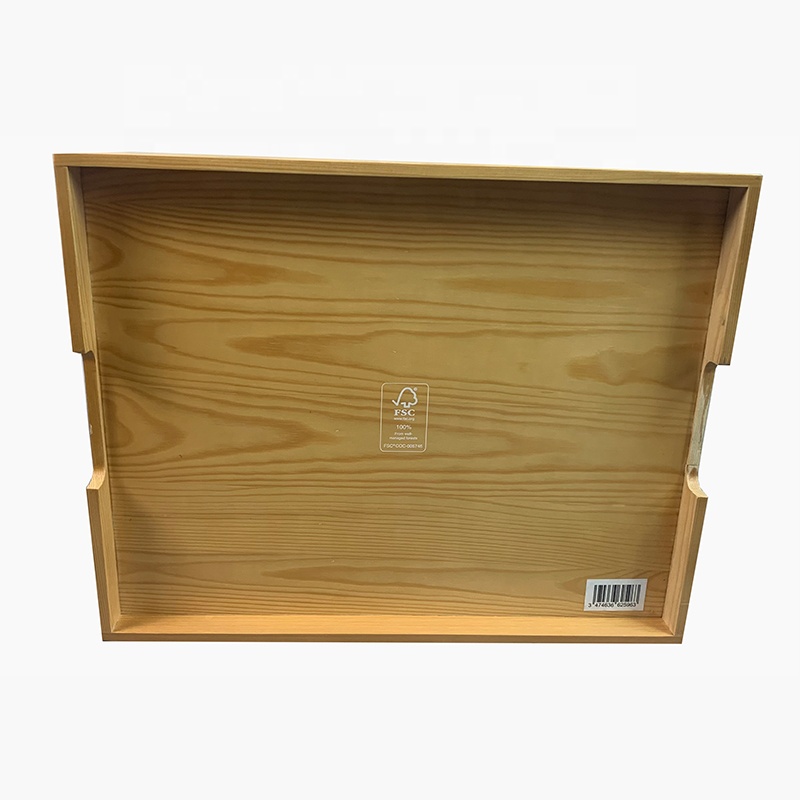 Сервировочные подносы из сосновой древесины с ручками, декоративные сервировочные подносы прямоугольной формы, подносы для завтрака в кровати, обеда, ужина