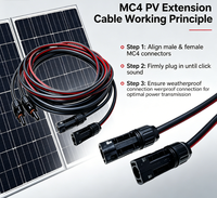 Câble d'extension solaire 4mm² 10AWG 5M Rouge Noir pour Panneau Solaire, VR, Bateau - Système Hors Réseau