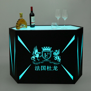 Support de présentation de vin rectangulaire éclairé par LED, en acier inoxydable, rechargeable, pour les fêtes et les lieux commerciaux - Product Image 4