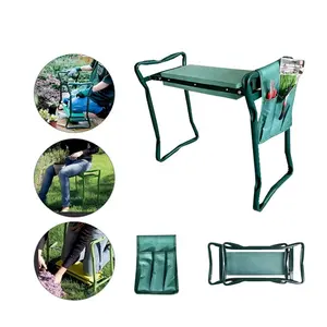 Taşınabilir katlanabilir bahçe eler eler dışkı diz pedi tezgah sandalye ve koltuk aracı torbalar ile